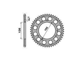 PBR 4376 CORONA TRASMISSIONE PASSO 520 / 45 DENTI IN ACCIAIO