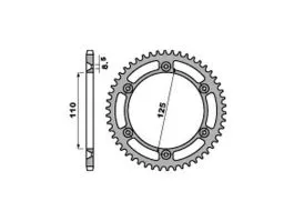 PBR 4382 CORONA TRASMISSIONE PASSO 428 / 55 DENTI IN ERGAL