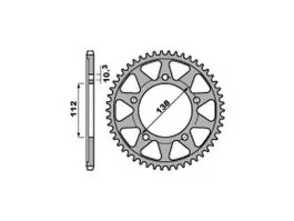 PBR 4383 CORONA TRASMISSIONE PASSO 532 / 48 DENTI IN ACCIAIO