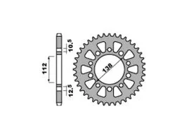 PBR 4384 CORONA TRASMISSIONE PASSO 520 / 40 DENTI IN ACCIAIO