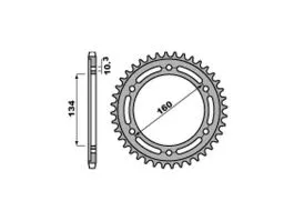 PBR 4400 CORONA TRASMISSIONE PASSO 520 / 38 DENTI IN ERGAL DURO