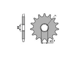 PBR 440 PIGNONE TRASMISSIONE ACCIAIO PASSO 520 / 10 DENTI
