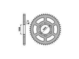 PBR 4412 CORONA TRASMISSIONE PASSO 420 / 45 DENTI IN FERRO