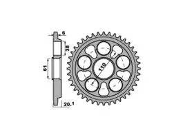 PBR 4420 CORONA TRASMISSIONE PASSO 520 / 40 DENTI IN ERGAL FUME'
