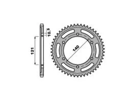 PBR 4433 CORONA TRASMISSIONE PASSO 525 / 40 DENTI IN ACCIAIO