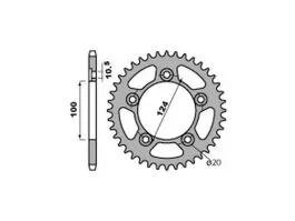 PBR 4444 CORONA TRASMISSIONE PASSO 520 / 35 DENTI IN ERGAL DURO