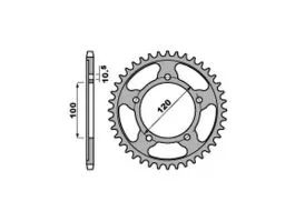 PBR 4447 CORONA TRASMISSIONE PASSO 525 / 40 DENTI IN ACCIAIO