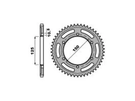 PBR 4454 CORONA TRASMISSIONE PASSO 525 / 42 DENTI IN ACCIAIO TEMPERATO