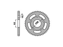 PBR 4458 CORONA TRASMISSIONE PASSO 428 / 48 DENTI IN ACCIAIO