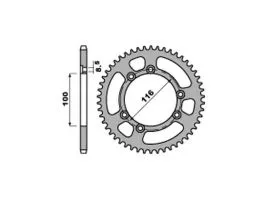 PBR 4519 CORONA TRASMISSIONE PASSO 520 / 44 DENTI IN ERGAL