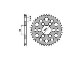 PBR 4569 CORONA TRASMISSIONE PASSO 428 / 45 DENTI IN ACCIAIO