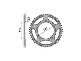 PBR 4585 CORONA TRASMISSIONE PASSO 525 / 43 DENTI IN ACCIAIO