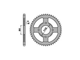 PBR 4597 CORONA TRASMISSIONE PASSO 428 / 42 DENTI IN ACCIAIO