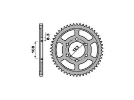 PBR 4606 CORONA TRASMISSIONE PASSO 428 / 60 DENTI IN ACCIAIO