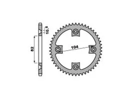 PBR 4622 CORONA TRASMISSIONE PASSO 520 / 40 DENTI IN ACCIAIO