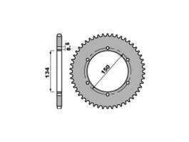 PBR 463 CORONA TRASMISSIONE PASSO 428 / 45 DENTI IN FERRO