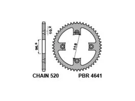 PBR 4641 CORONA TRASMISSIONE PASSO 520 / 40 DENTI IN ACCIAIO