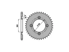 PBR 4644 CORONA TRASMISSIONE PASSO 415 / 39 DENTI IN ERGAL