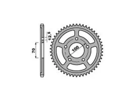 PBR 4646 CORONA TRASMISSIONE PASSO 525 / 44 DENTI IN ACCIAIO