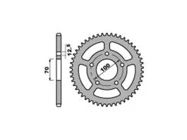 PBR 4647 CORONA TRASMISSIONE PASSO 520 / 38 DENTI IN ERGAL DURO