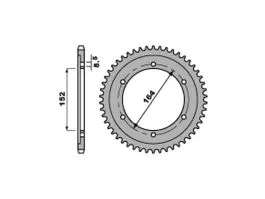 PBR 4676 CORONA TRASMISSIONE PASSO 428 / 56 DENTI IN ACCIAIO