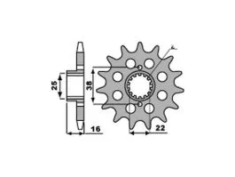 PBR 490M PIGNONE TRASMISSIONE ACCIAIO PASSO 520 / 14 DENTI