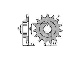 PBR 495 PIGNONE TRASMISSIONE ACCIAIO PASSO 520 / 14 DENTI