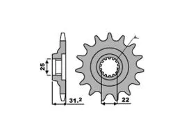 PBR 496 PIGNONE TRASMISSIONE ACCIAIO PASSO 520 / 14 DENTI