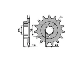 PBR 497 PIGNONE TRASMISSIONE ACCIAIO PASSO 530 / 14 DENTI