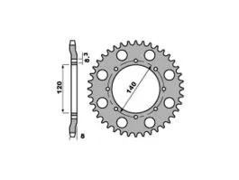 PBR 506 CORONA TRASMISSIONE PASSO 520 / 46 DENTI IN ACCIAIO