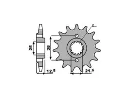PBR 511 PIGNONE TRASMISSIONE ACCIAIO PASSO 520 / 14 DENTI