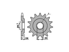 PBR 530 PIGNONE TRASMISSIONE ACCIAIO PASSO 530 / 17 DENTI