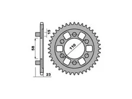 PBR 5334 CORONA TRASMISSIONE PASSO 520 / 41 DENTI IN ACCIAIO