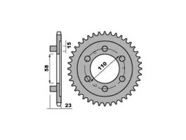 PBR 5335 CORONA TRASMISSIONE PASSO 520 / 40 DENTI IN ACCIAIO