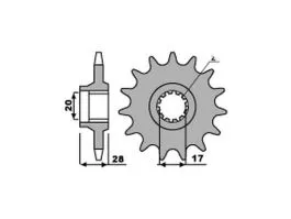 PBR 550 PIGNONE TRASMISSIONE ACCIAIO PASSO 428 / 14 DENTI