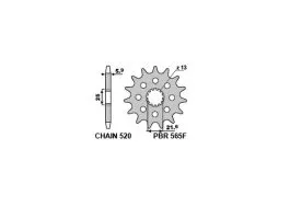 PBR 565F 14 18NC PIGNONE TRASMISSIONE / FRONT SPROCKET