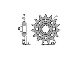 PBR 566M PIGNONE TRASMISSIONE ACCIAIO PASSO 520 / 14 DENTI