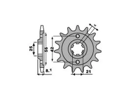 PBR 581 PIGNONE TRASMISSIONE ACCIAIO PASSO 520 / 13 DENTI