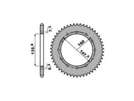 PBR 6 CORONA TRASMISSIONE PASSO 428 / 47 DENTI IN FERRO