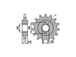 PBR 7001 PIGNONE TRASMISSIONE ACCIAIO PASSO 520 / 15 DENTI