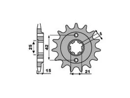 PBR 7003 PIGNONE TRASMISSIONE ACCIAIO PASSO 530 / 14 DENTI