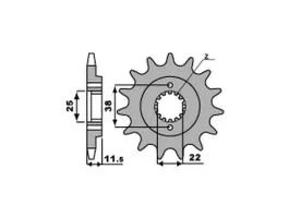PBR 7004 PIGNONE TRASMISSIONE ACCIAIO PASSO 520 / 14 DENTI
