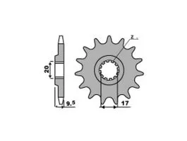 PBR 7005 PIGNONE TRASMISSIONE ACCIAIO PASSO 420 / 15 DENTI
