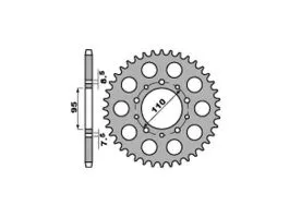 PBR 705 CORONA TRASMISSIONE PASSO 520 / 39 DENTI IN FERRO