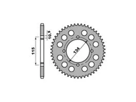 PBR 711 CORONA TRASMISSIONE PASSO 530 / 43 DENTI IN ACCIAIO