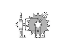 PBR 718 PIGNONE TRASMISSIONE ACCIAIO PASSO 520 / 12 DENTI
