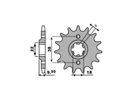 PBR 719 PIGNONE TRASMISSIONE ACCIAIO PASSO 520 / 16 DENTI