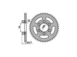 PBR 7851 CORONA TRASMISSIONE PASSO 520 / 38 DENTI IN ACCIAIO