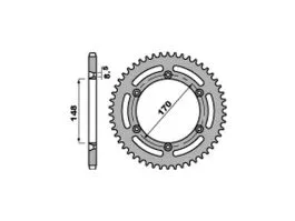 PBR 804 CORONA TRASMISSIONE PASSO 520 / 40 DENTI IN ACCIAIO