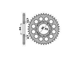 PBR 814 CORONA TRASMISSIONE PASSO 530 / 34 DENTI IN ACCIAIO